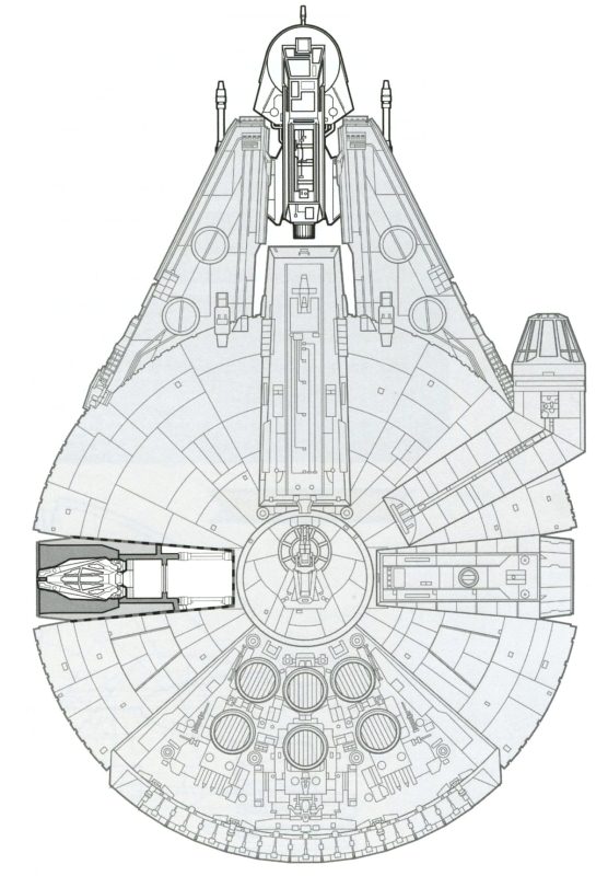 Schematic showing the location of the F-LER and YT-XC when docked with a YT-1300