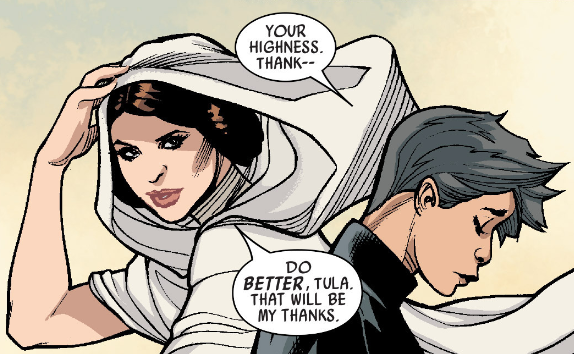 Princess Leia rescuing Tace's sister Tula