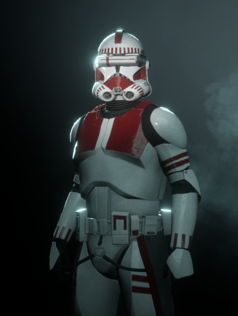 A clone shock trooper of the Coruscant Guard that served as a Clone Specialist.