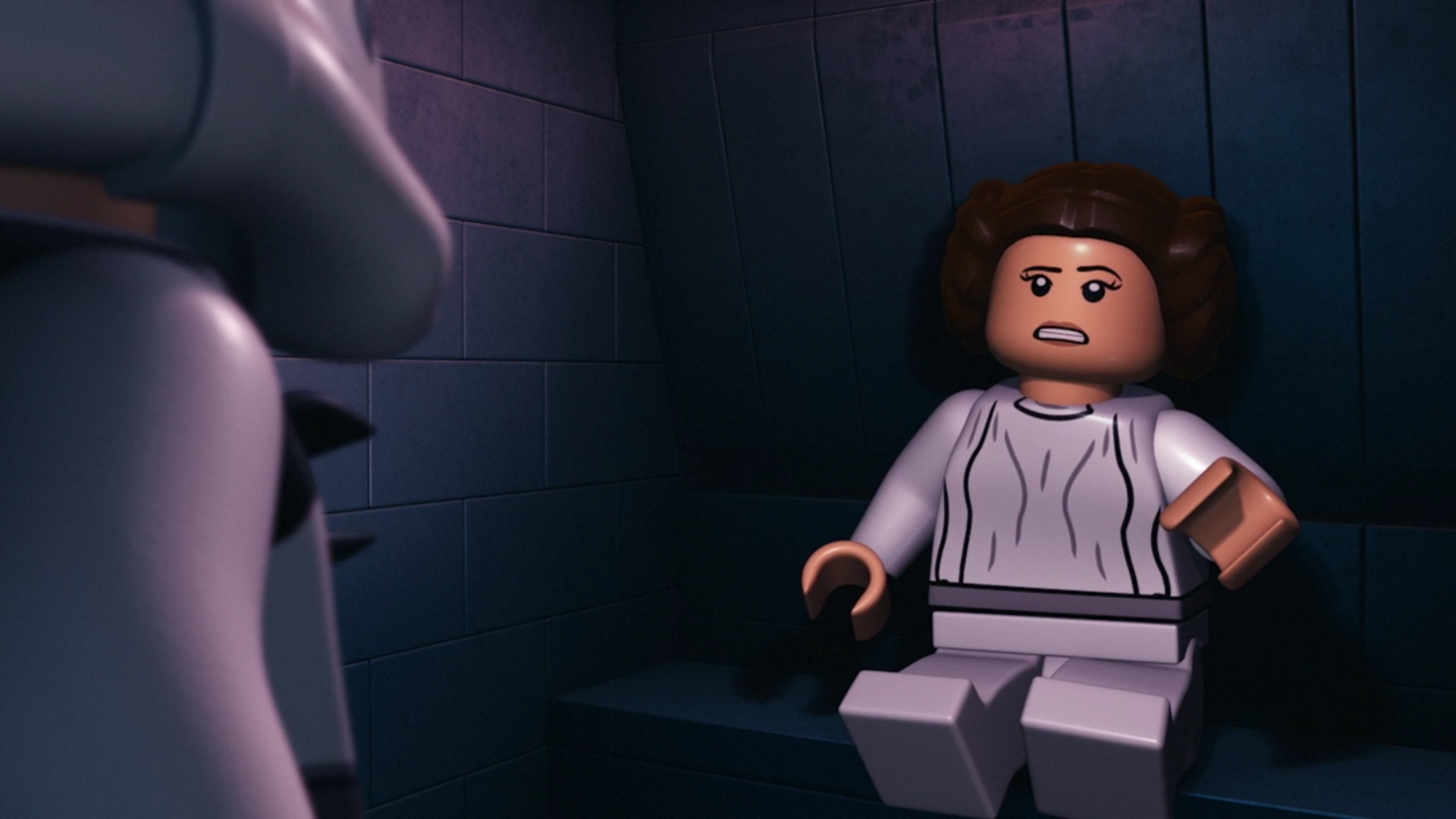 Leia being freed from her cell by a disguised Luke Skywalker