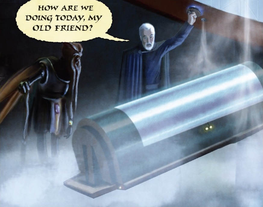 Dooku delivers Sifo-Dyas' body.