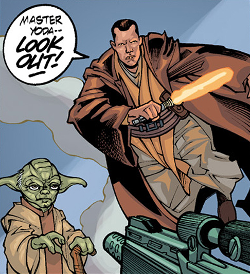 The Jedi Master Bayts to Yoda's defense.