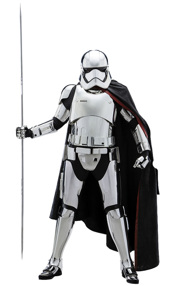 Phasma's unique chromium armor (pictured) protected her in her battle with Cardinal.