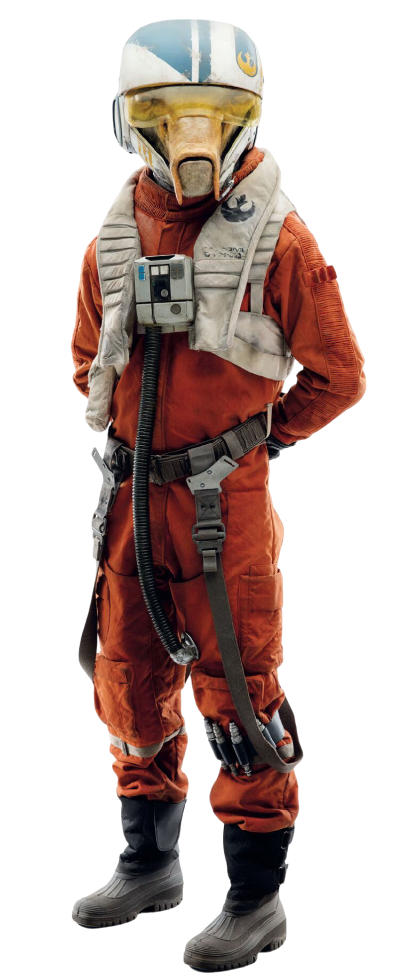 Threnalli in his flightsuit and flight helmet