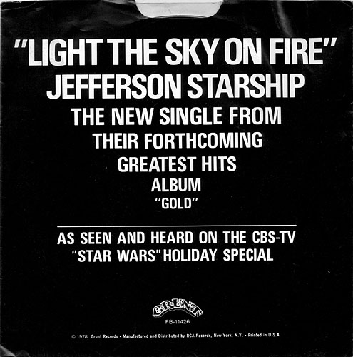 Cover of "Light the Sky on Fire" single.