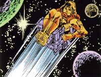 Luke Skywalker wearing survival armor, in a TIE fighter's ejector seat