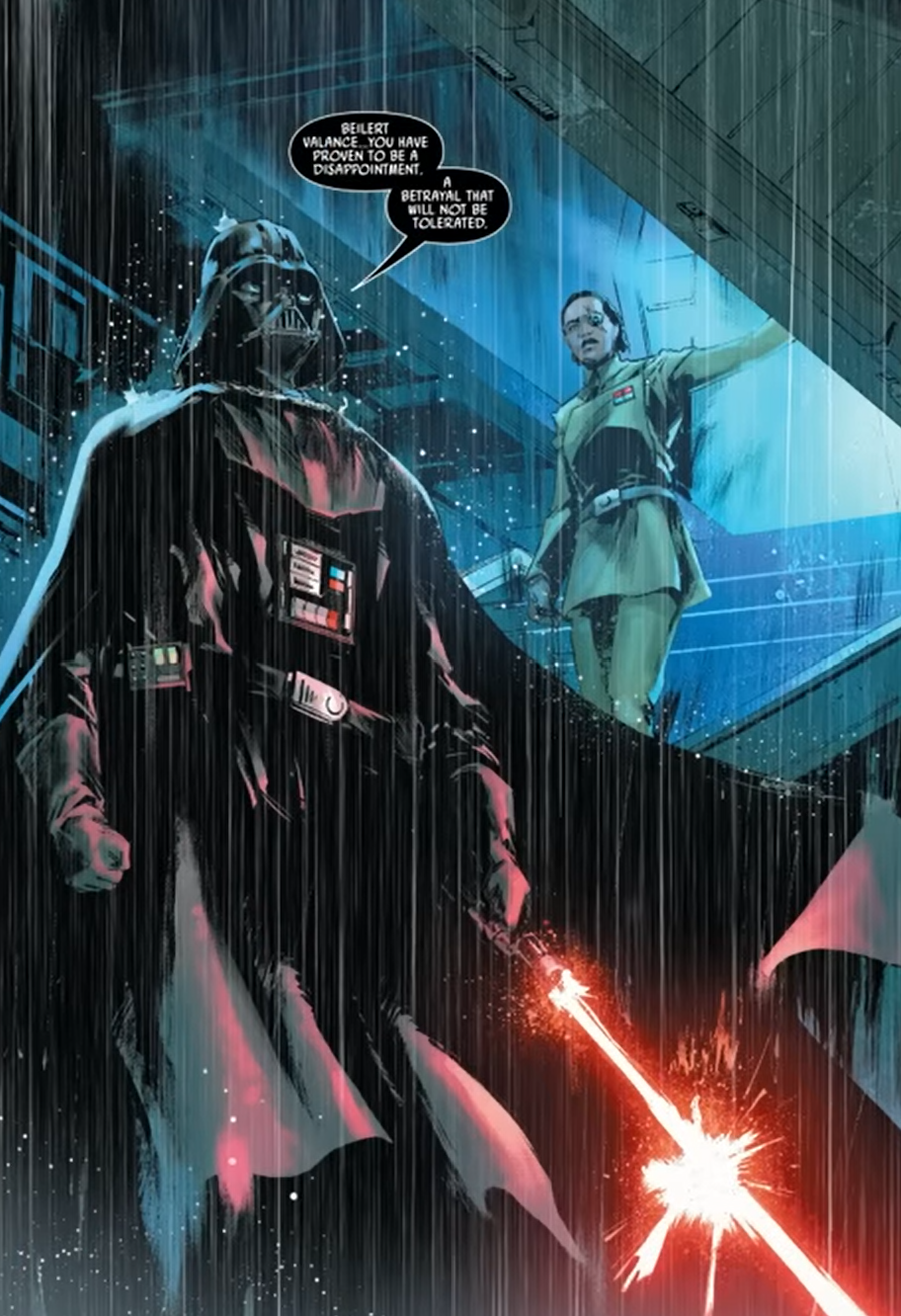 Darth Vader arrives on Bestine IV to confront Beilert Valance for his betrayal.