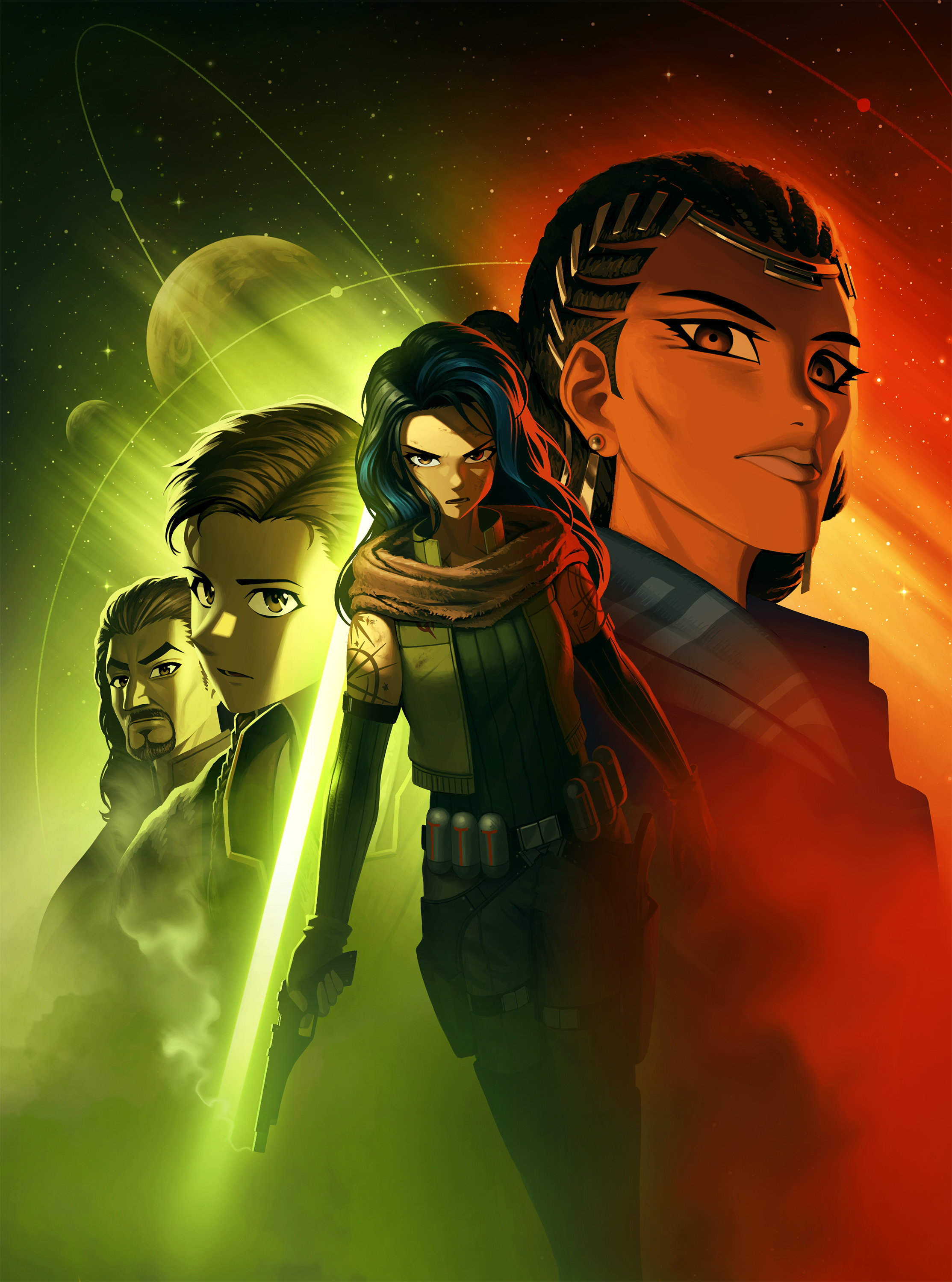 Nan finds herself in the crosshairs of physicist Chancey Yarrow (right) and the Jedi, including Reath Silas (center left).