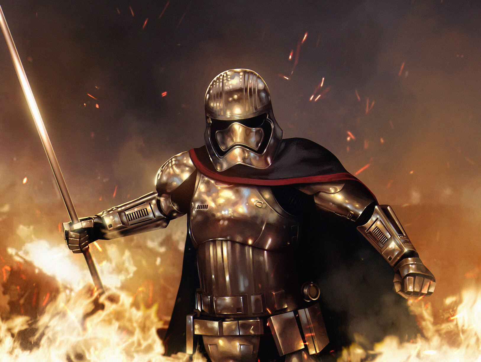 Phasma wielding her baton