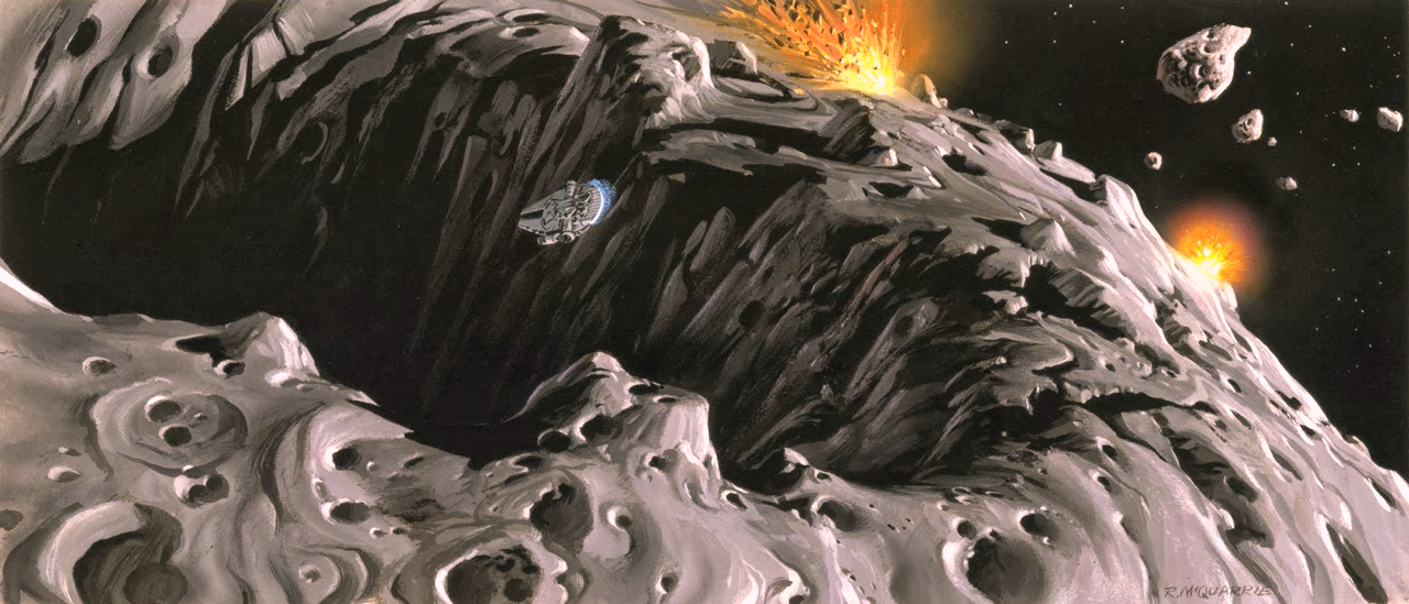 Hoth asteroid field concept art, by Ralph McQuarrie