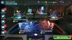 Star Wars: Galaxy of Heroes user interface in 2015