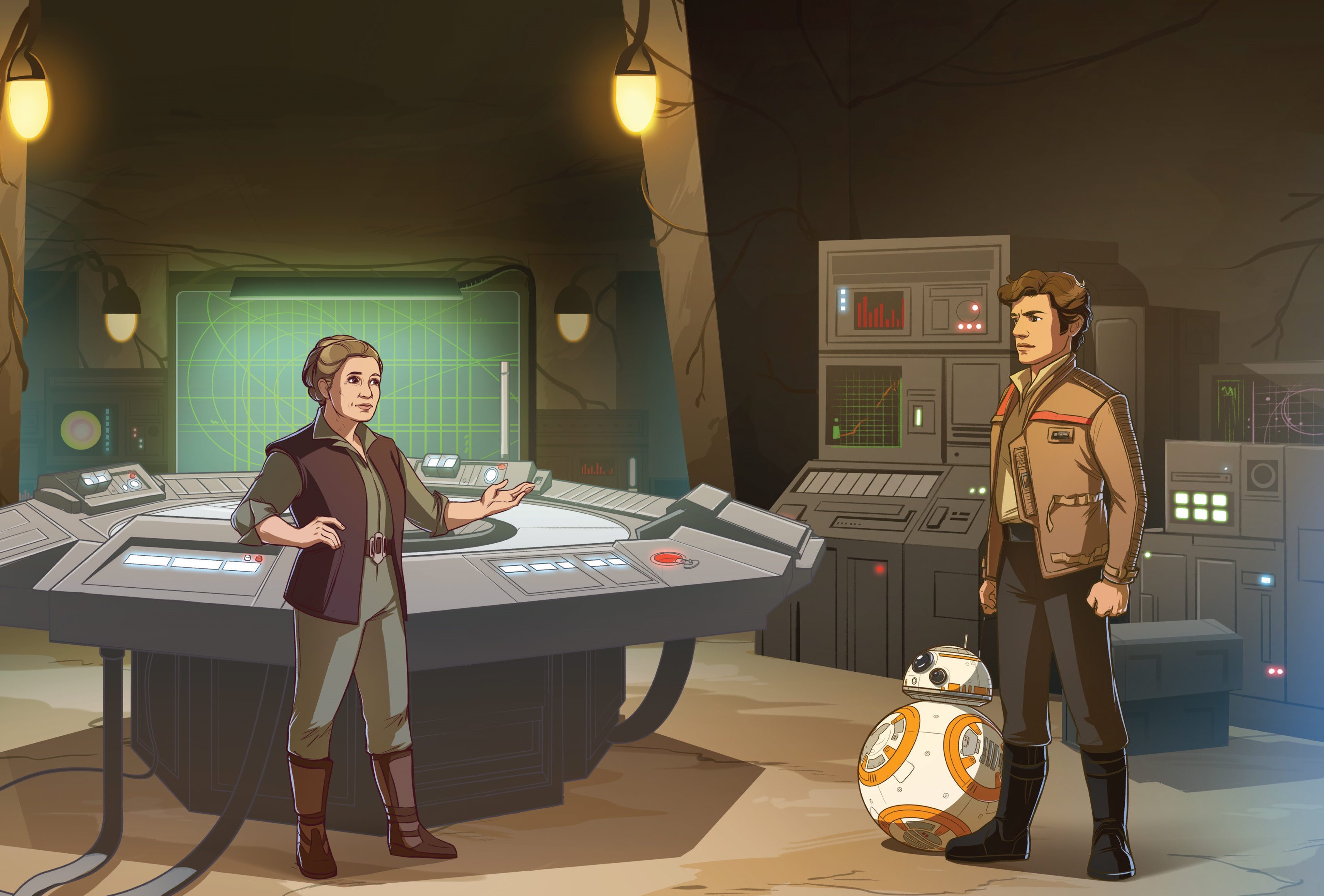 "Finn and Poe Team Up!" features BB-8 on D'Qar