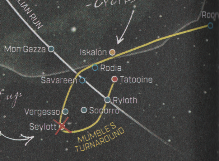 Vergesso was marked on a map by Maz Kanata.