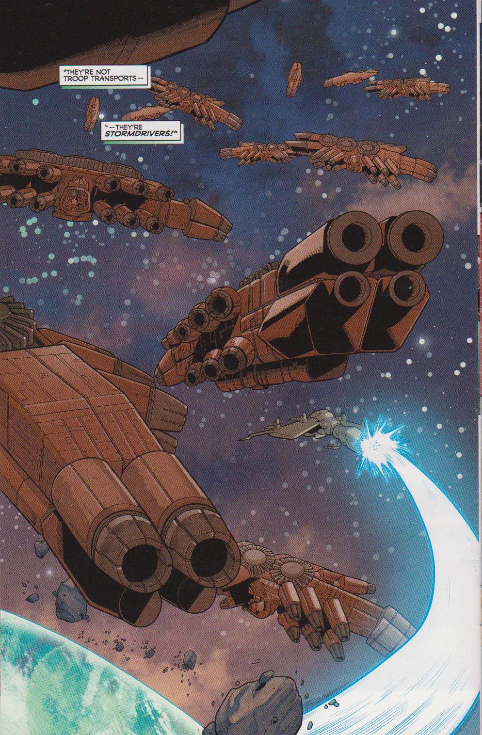 Fleet of Stormdrivers exiting hyperspace