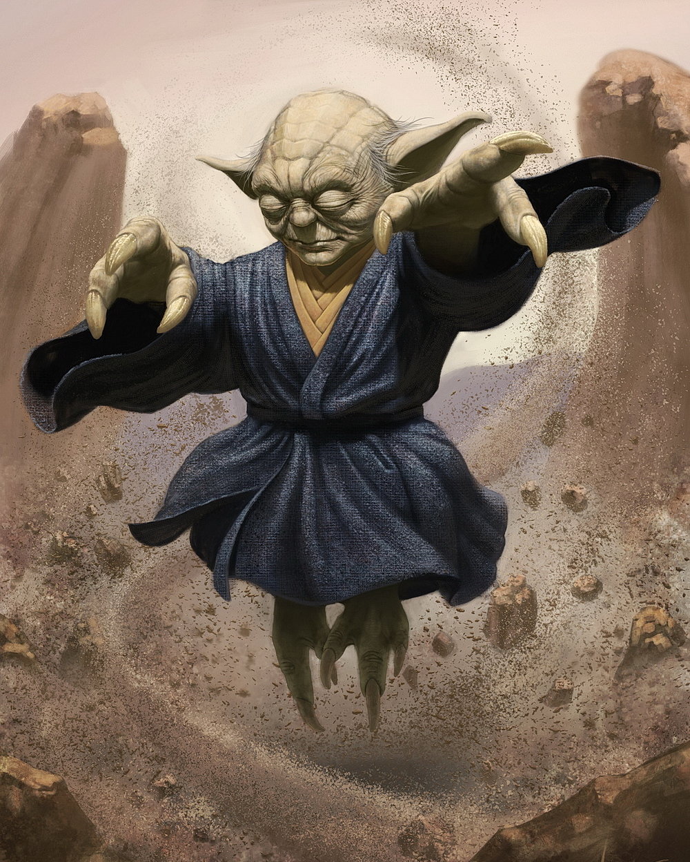 Master Vandar Tokare using the Force to levitate