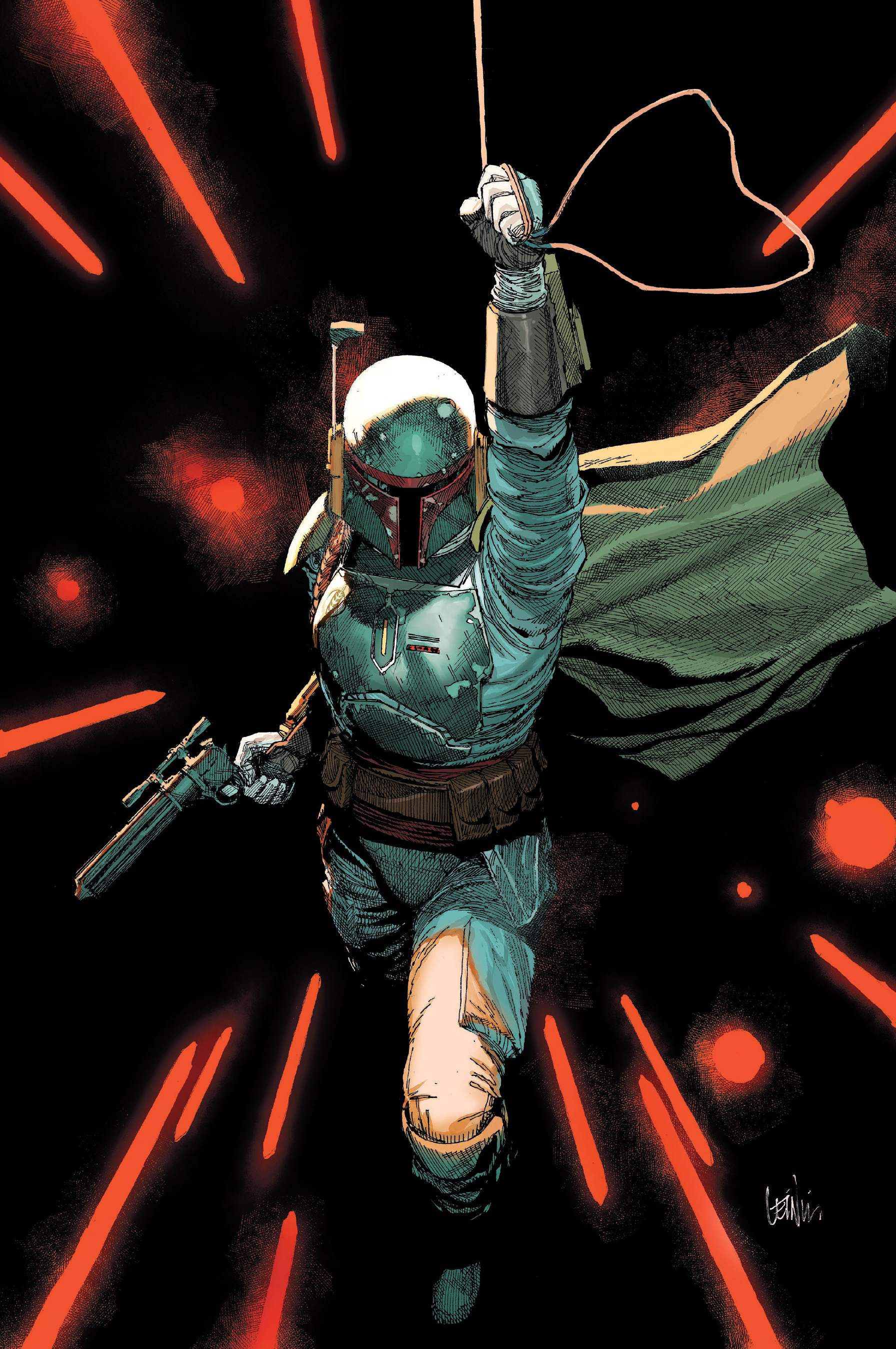 Mercurial Swift pretended to see Boba Fett (pictured) to distract Dengar.