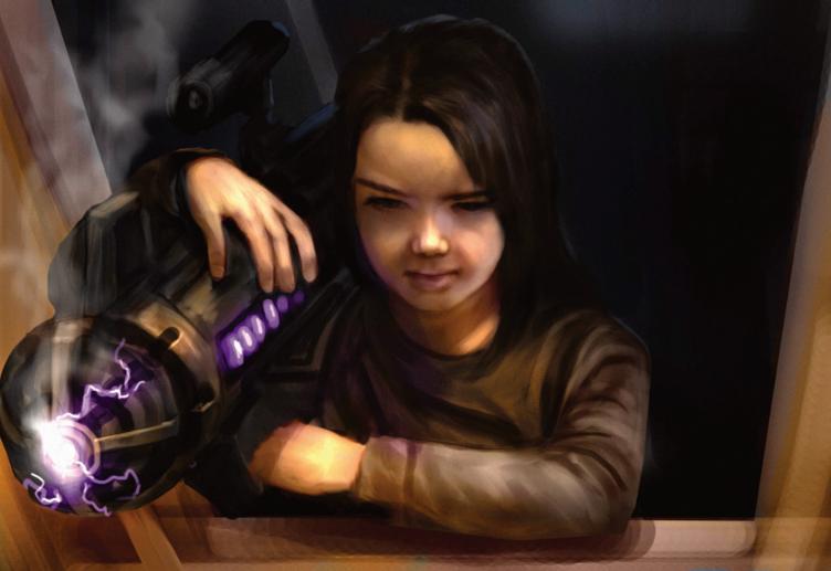 A young Ailyn with an ion cannon.