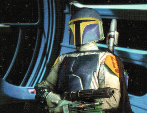 Kast in his modified Mandalorian armor.