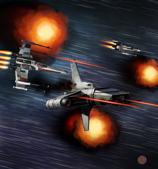 Two X-wings attacking a Ye-4