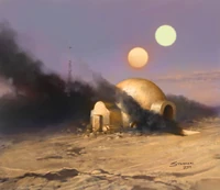 The Lars homestead just after being burned down by 