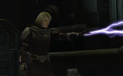 Lana Beniko tests her strength aboard the Gravestone.