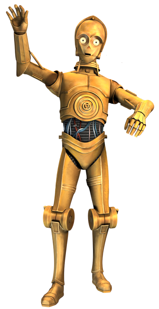 C-3PO received gold platings during the early stages of the Clone Wars.