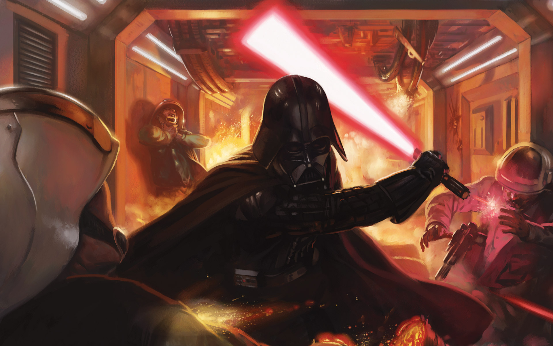 Vader thwarted the assassination attempt against his master.