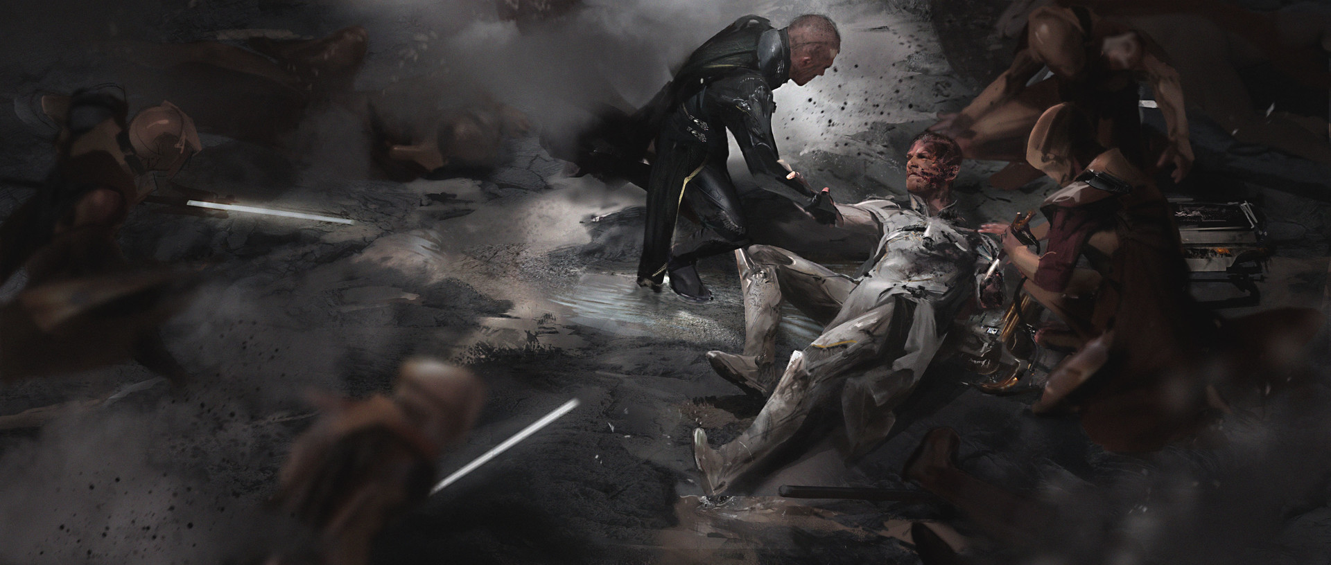 Arcann injured on the battlefield