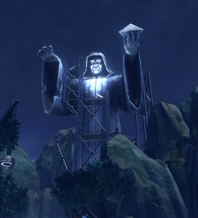 An unfinished statue of Vowrawn on Dromund Kaas