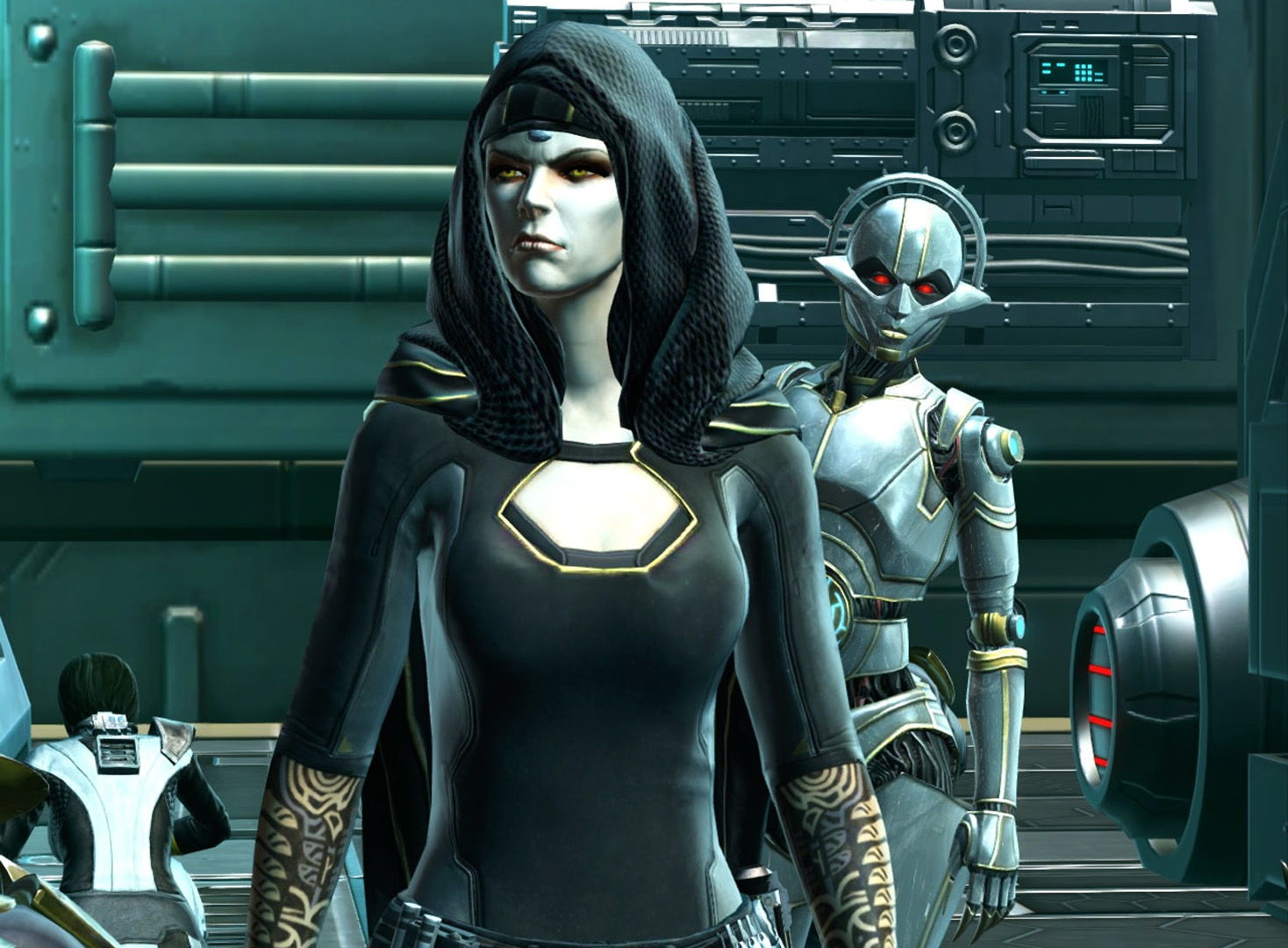 A GEMINI droid with Empress Vaylin