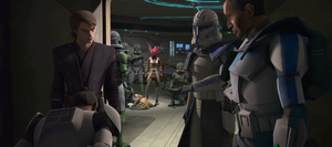 Rex and the others interrogate the detained Tup following his murder of General Tiplar.