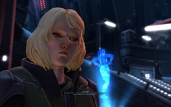 Lana relays her suspicions to her met associate.