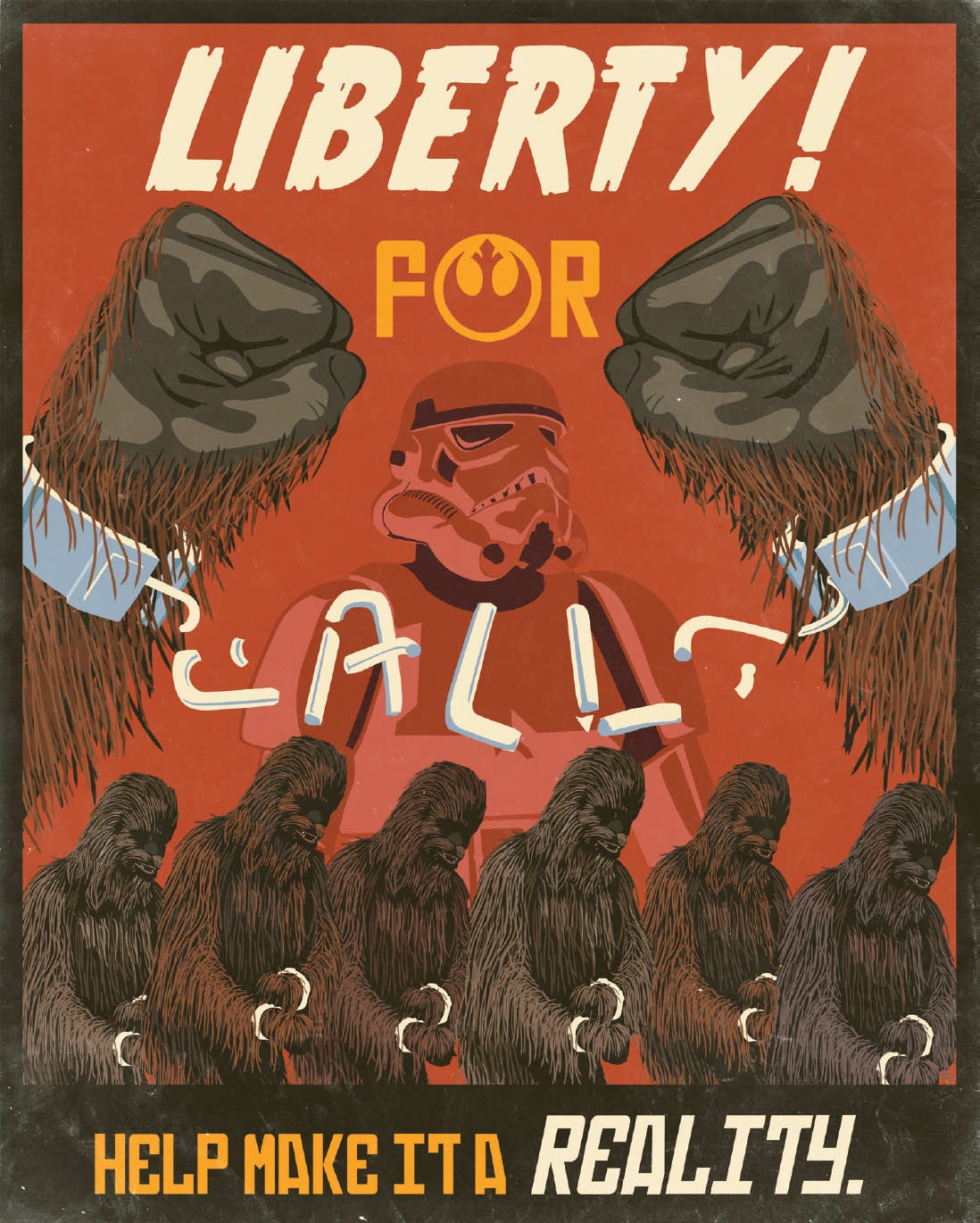 Rebel Alliance poster highlighting the plight of the Wookiees