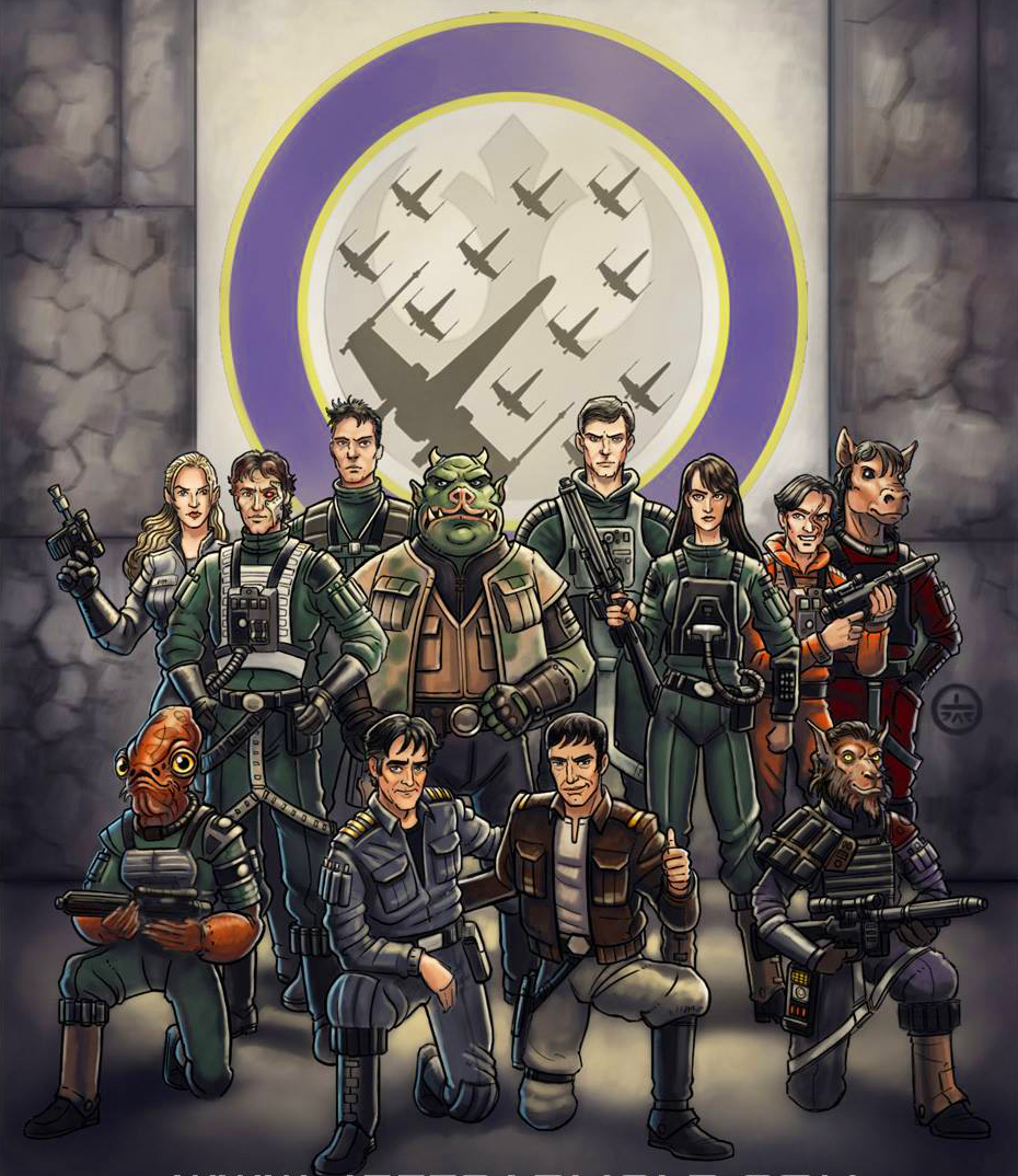 Antilles and Janson at the center of the newly formed Wraith Squadron