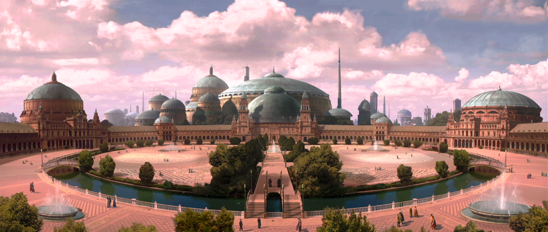 The Palace Courtyard, built from the ashes of the Trade Federation's invasion