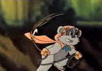   in action with her .