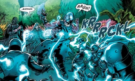 Darth Sidious electrocutes the Knights