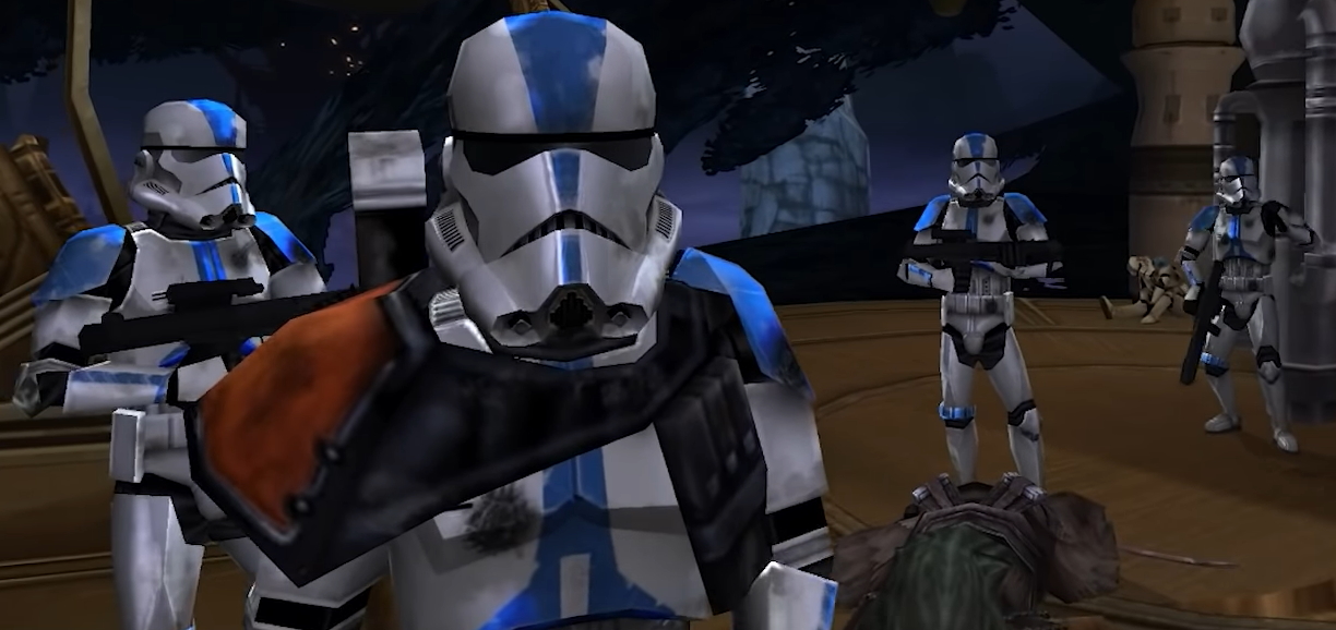 The same troopers beside Vader in the PS2, PSP, and Wii versions of the game.