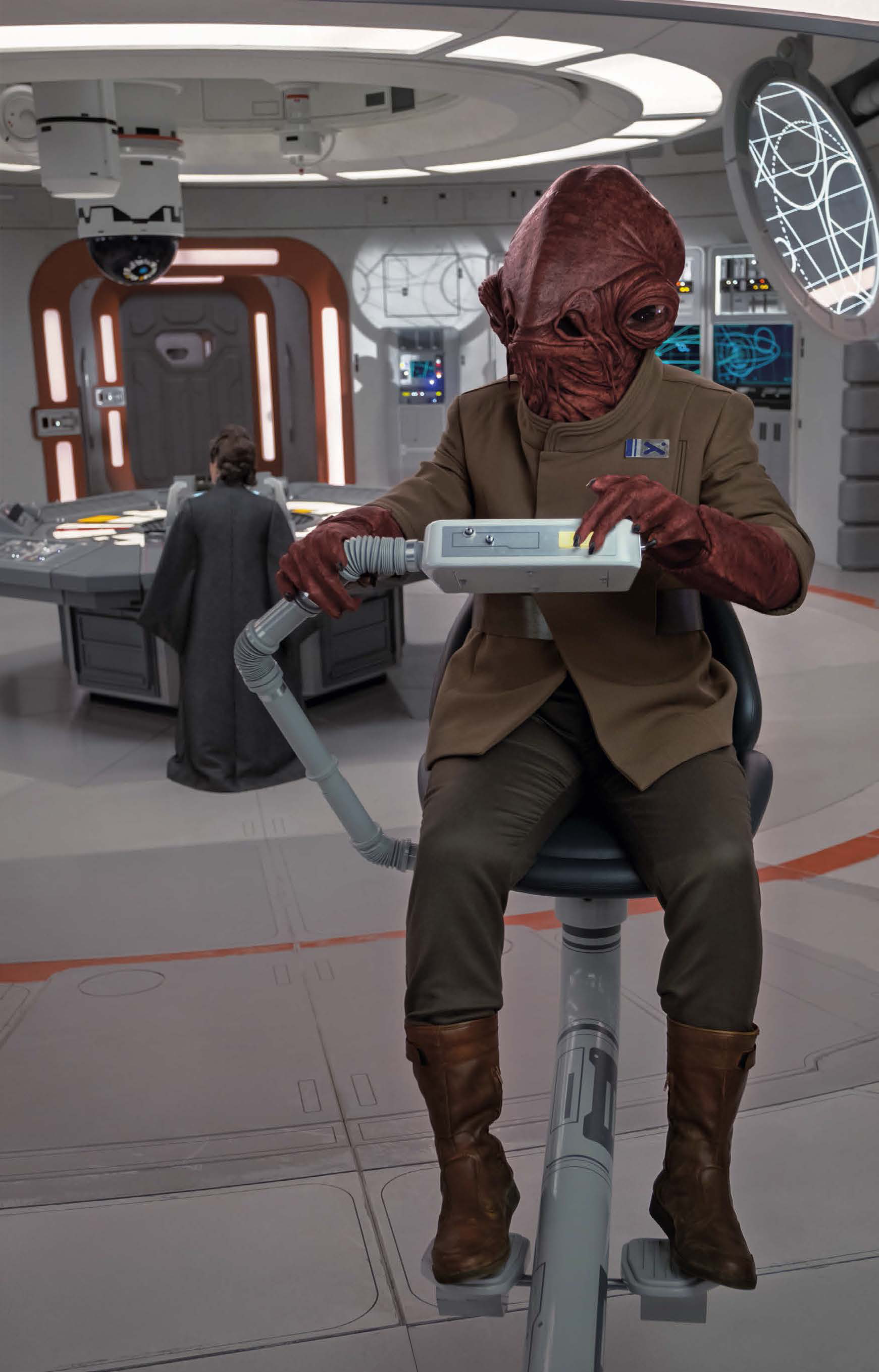 Ackbar in the command chair aboard the Raddus.