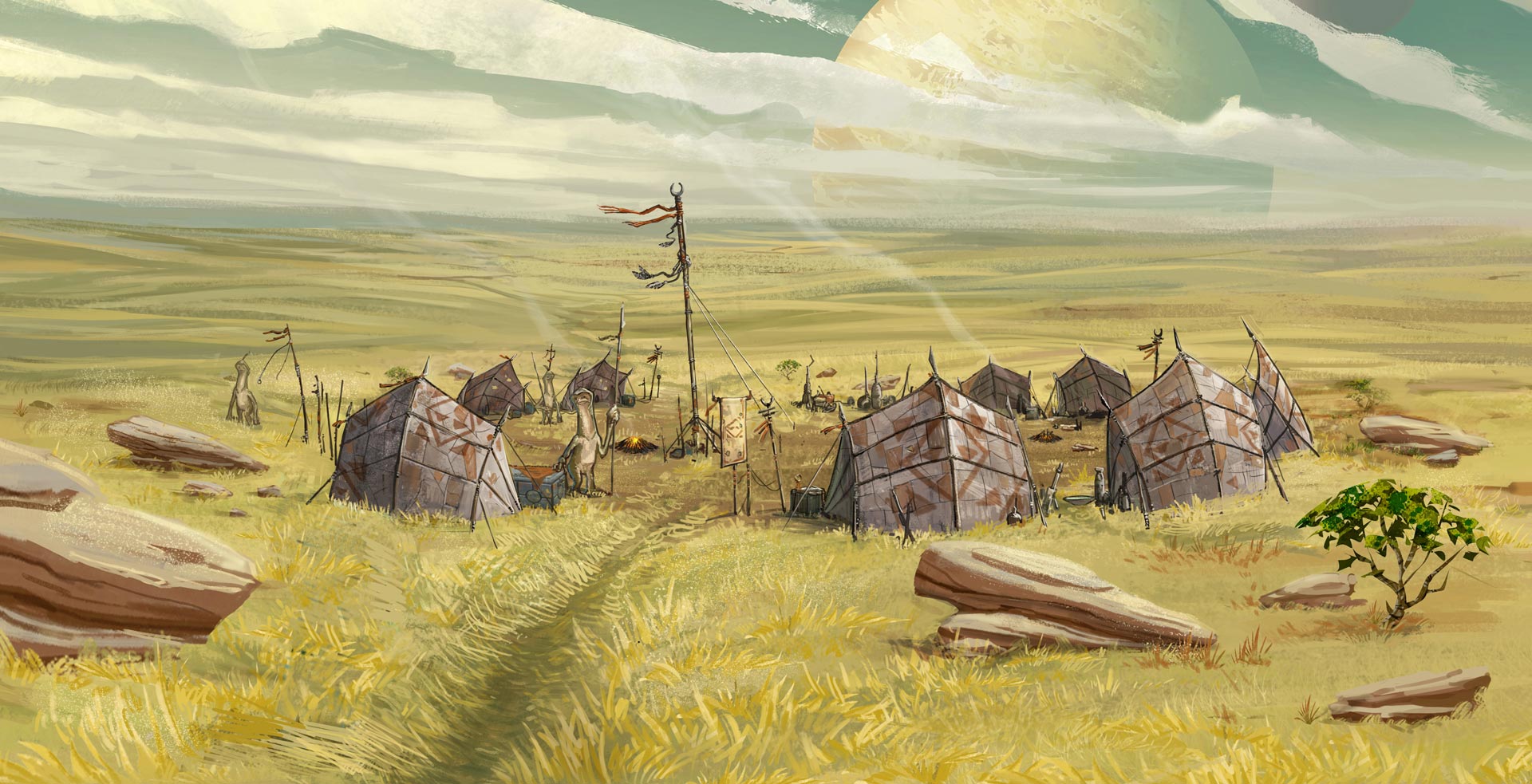 An Amani camp on the plains of Utapau