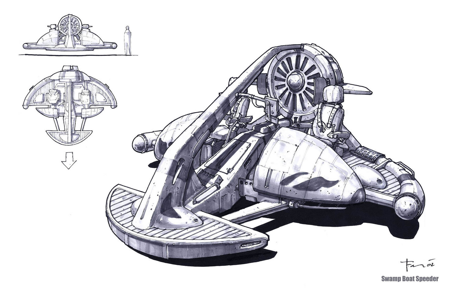 A sketch of the ISP by T.J. Frame for Star Wars: Episode III Revenge of the Sith