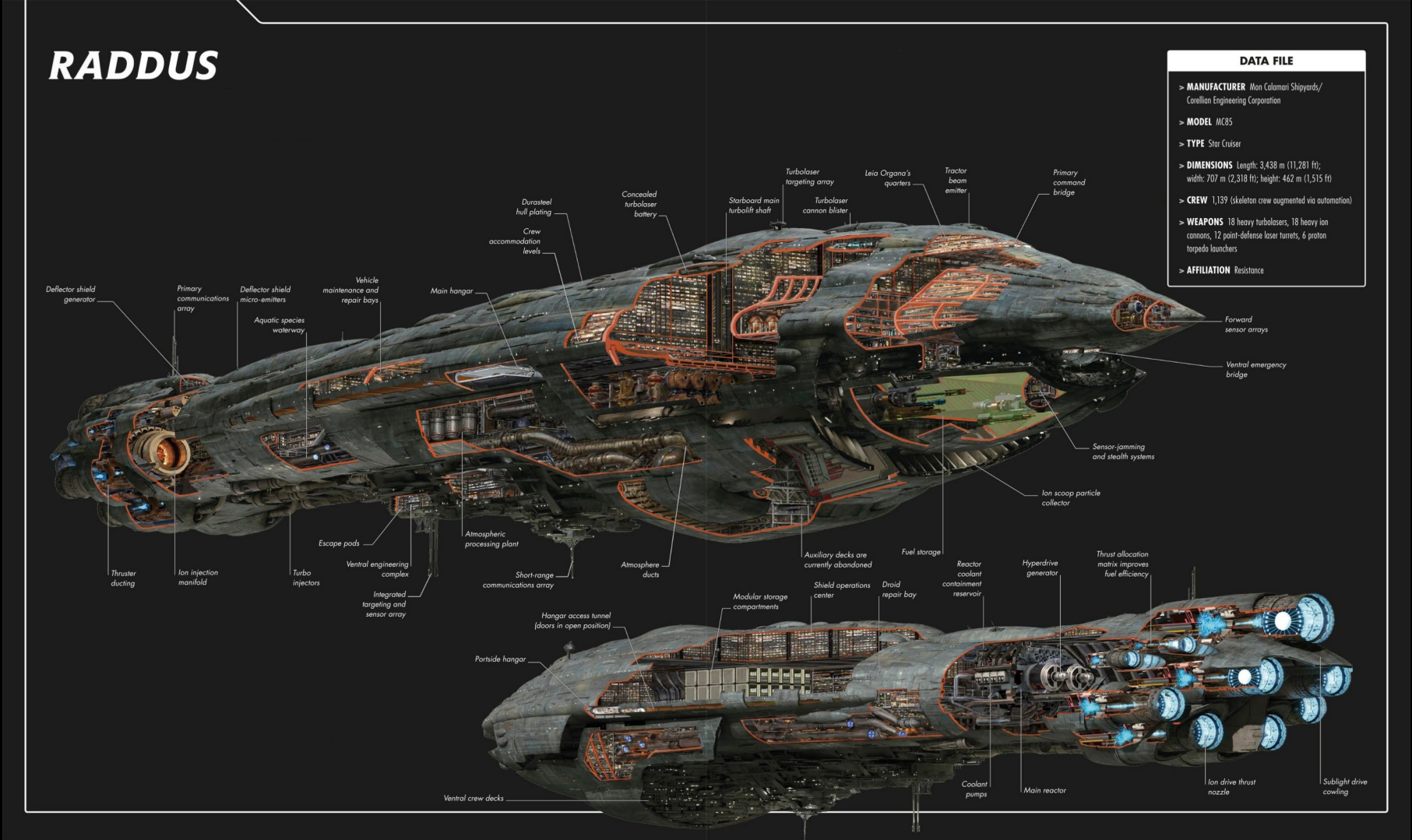 Cross-sections of the MC85.