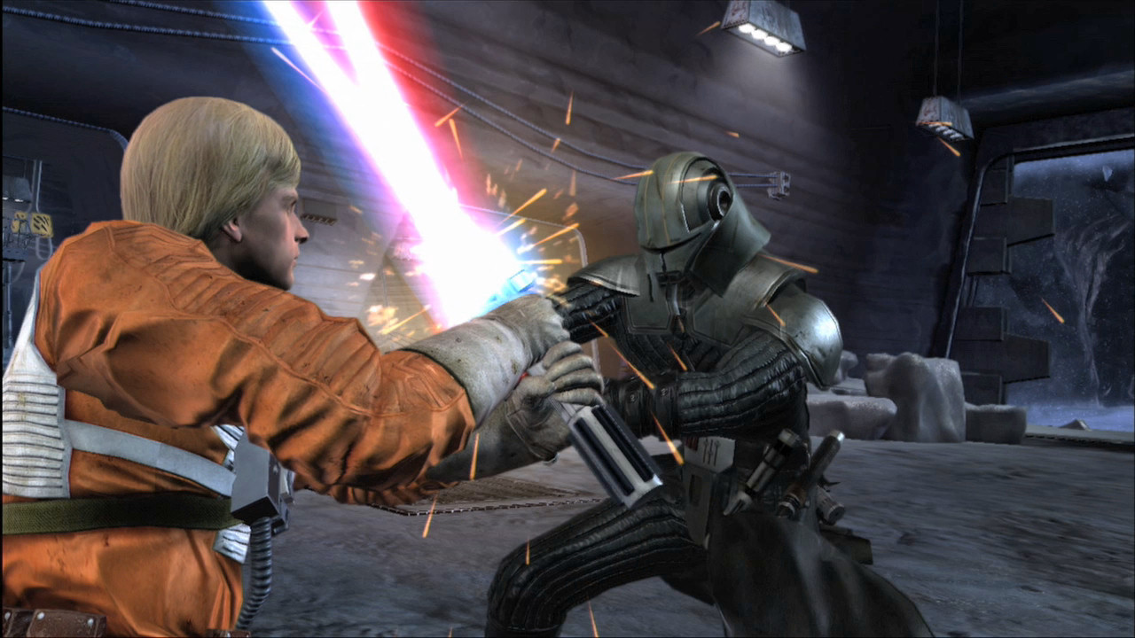 Lord Starkiller engaging Luke Skywalker.