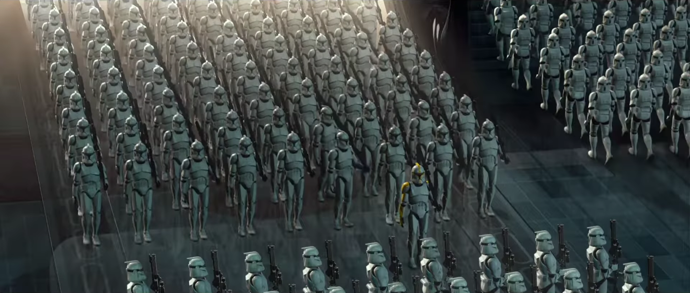 Utilizing growth acceleration, the Kaminoans completed the first generation of clone troopers in a decade's time.