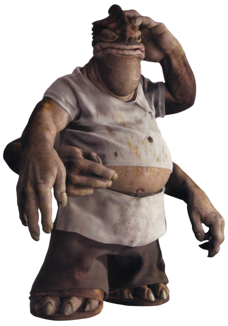 The CGI model of Dexter Jettster used in Attack of the Clones.