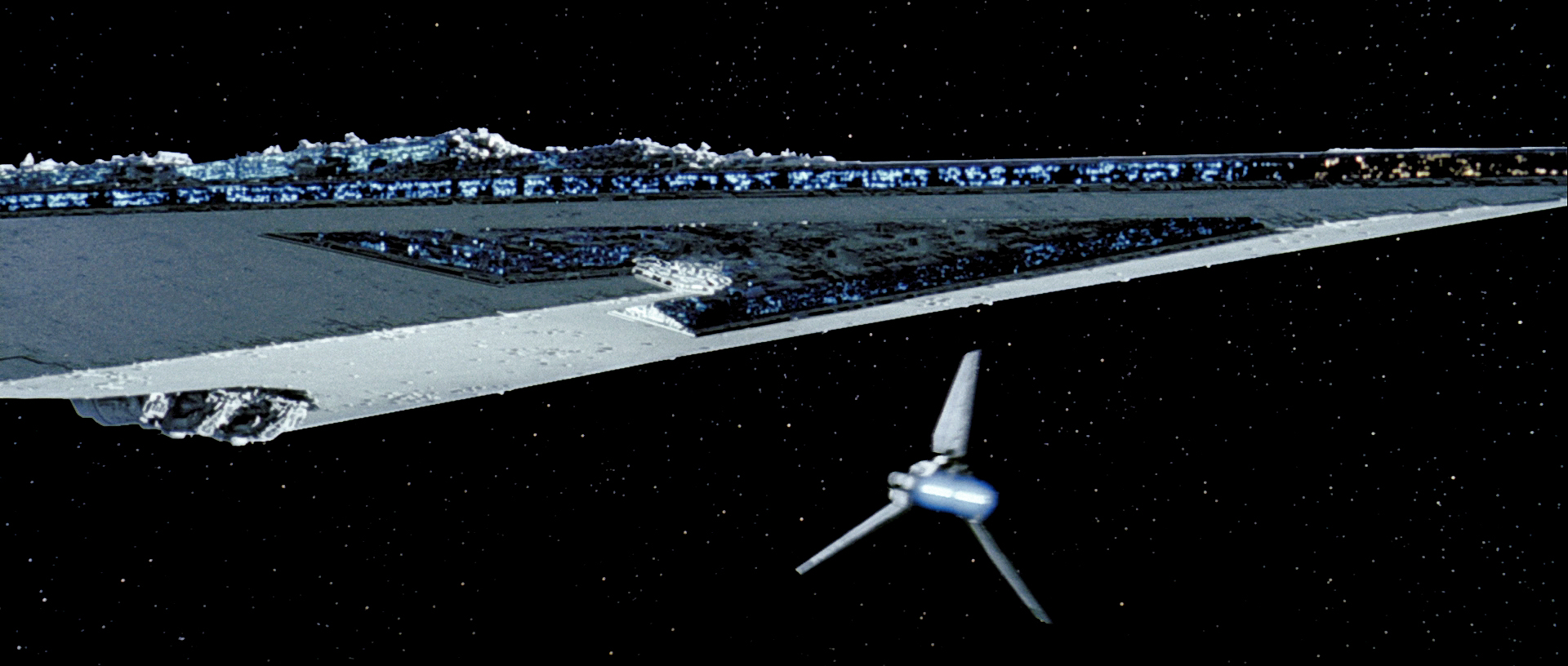 The Executor waits for Vader's shuttle near the planet Bespin.