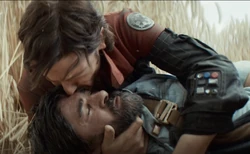 Cassian cradles the dying Brasso in his arms.