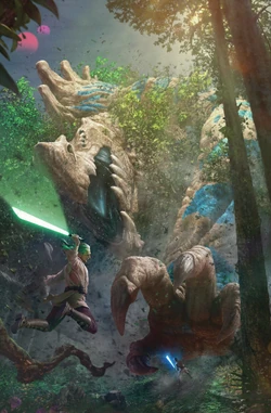 Qui-Gon and Obi-Wan face the Kaijura.