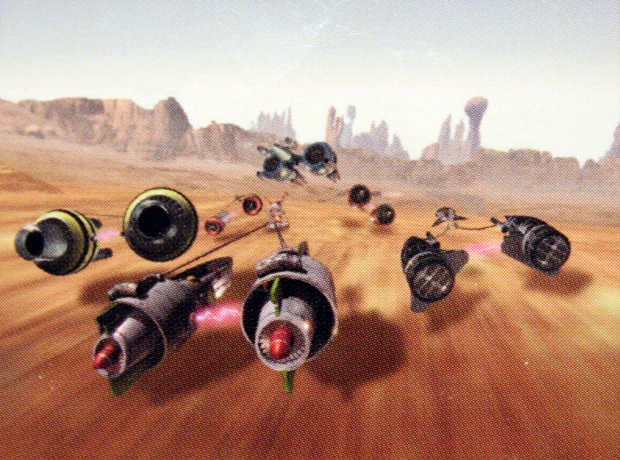 Jinn Reeso (far right) races on Tatooine.