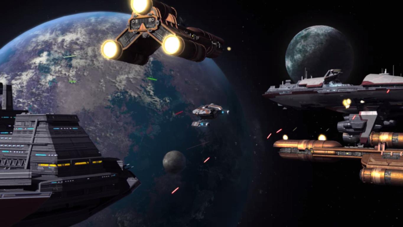 A space battle during the Separatist War